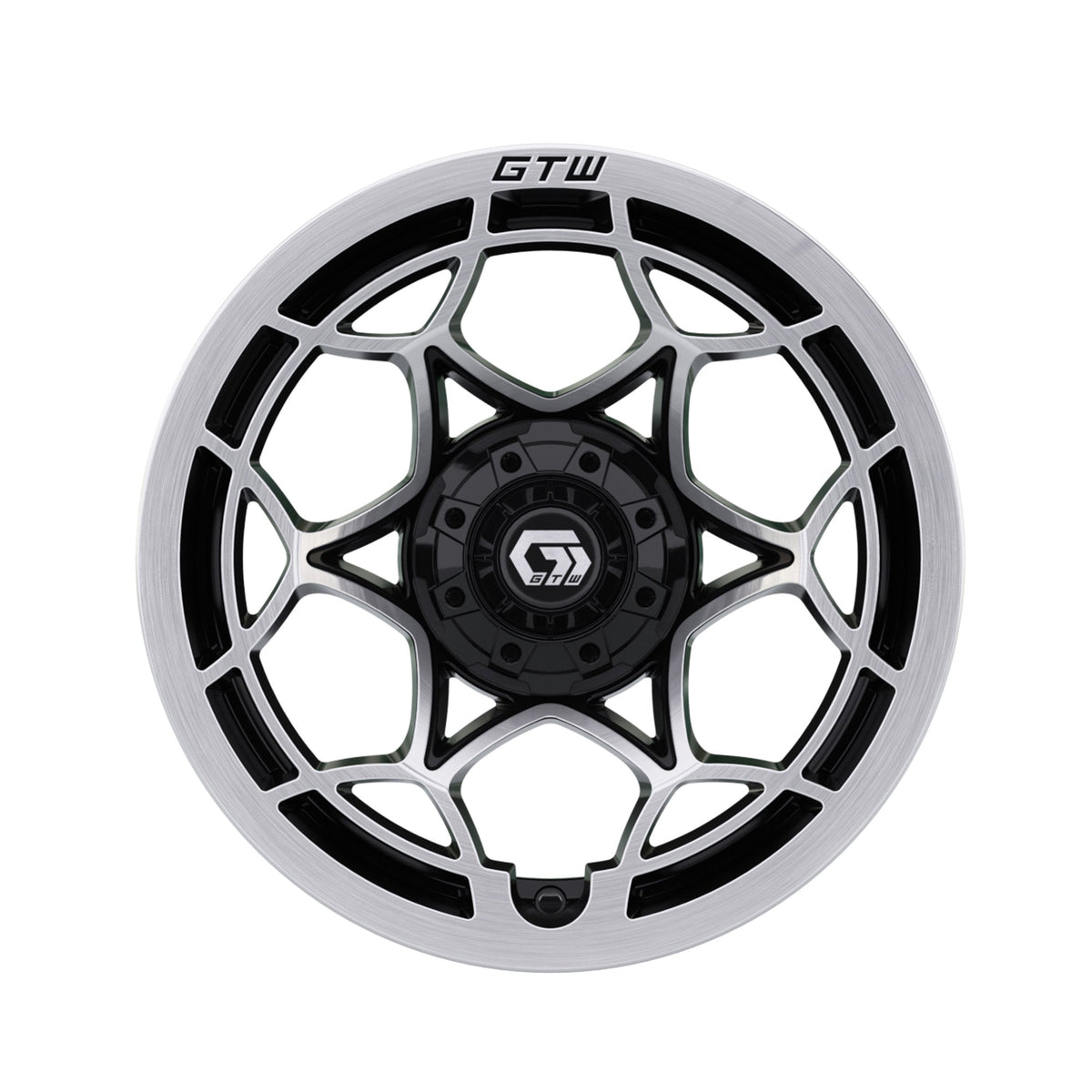 14" GTW Nexus Gloss Black with Silver Face Wheel