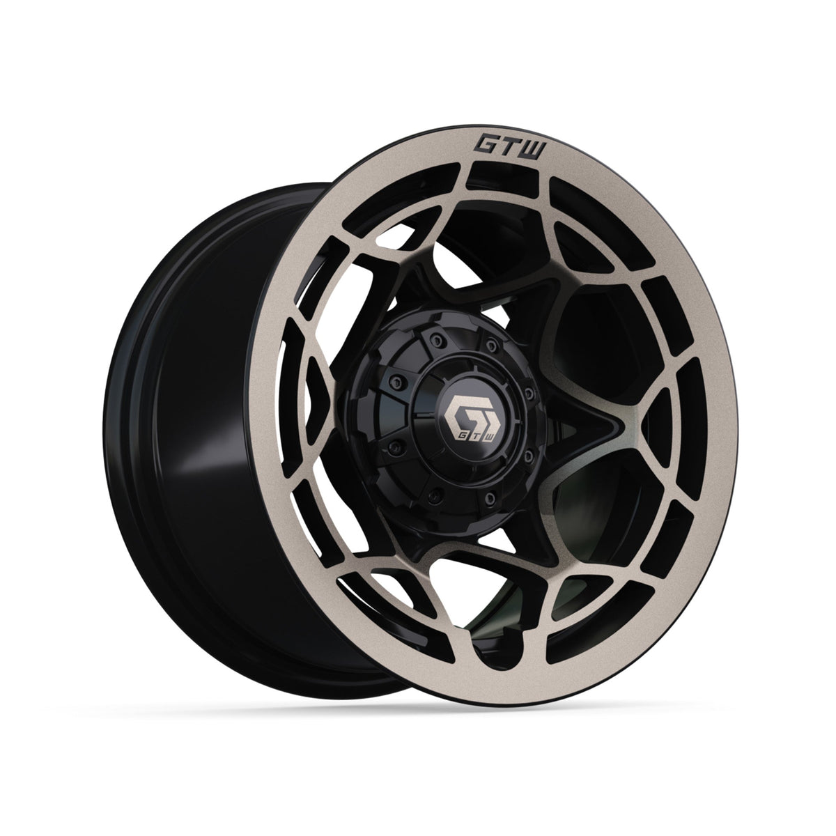 12" GTW Nexus Gloss Black with Satin Bronze Face Wheel