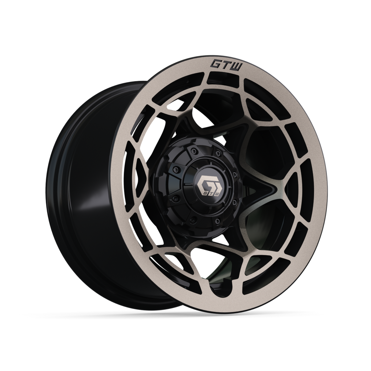 12" GTW Nexus Gloss Black with Satin Bronze Face Wheel