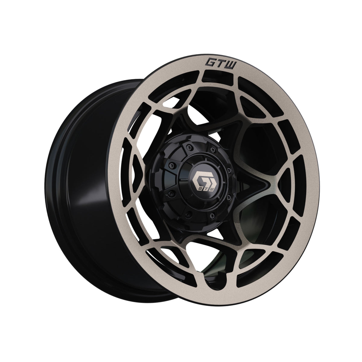 12" GTW Nexus Gloss Black with Satin Bronze Face Wheel
