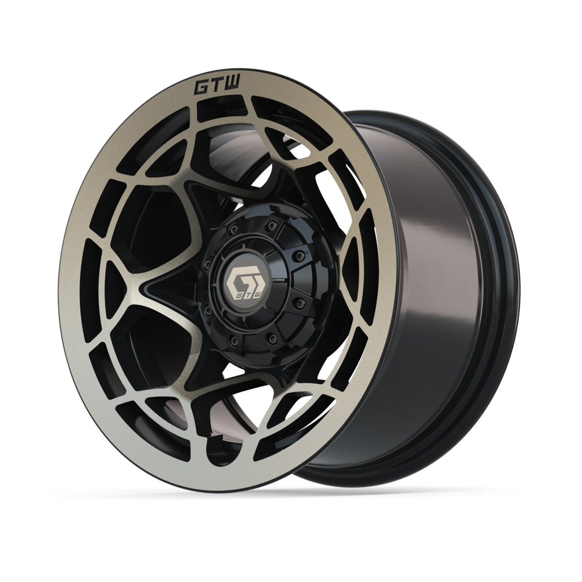 12" GTW Nexus Gloss Black with Satin Bronze Face Wheel