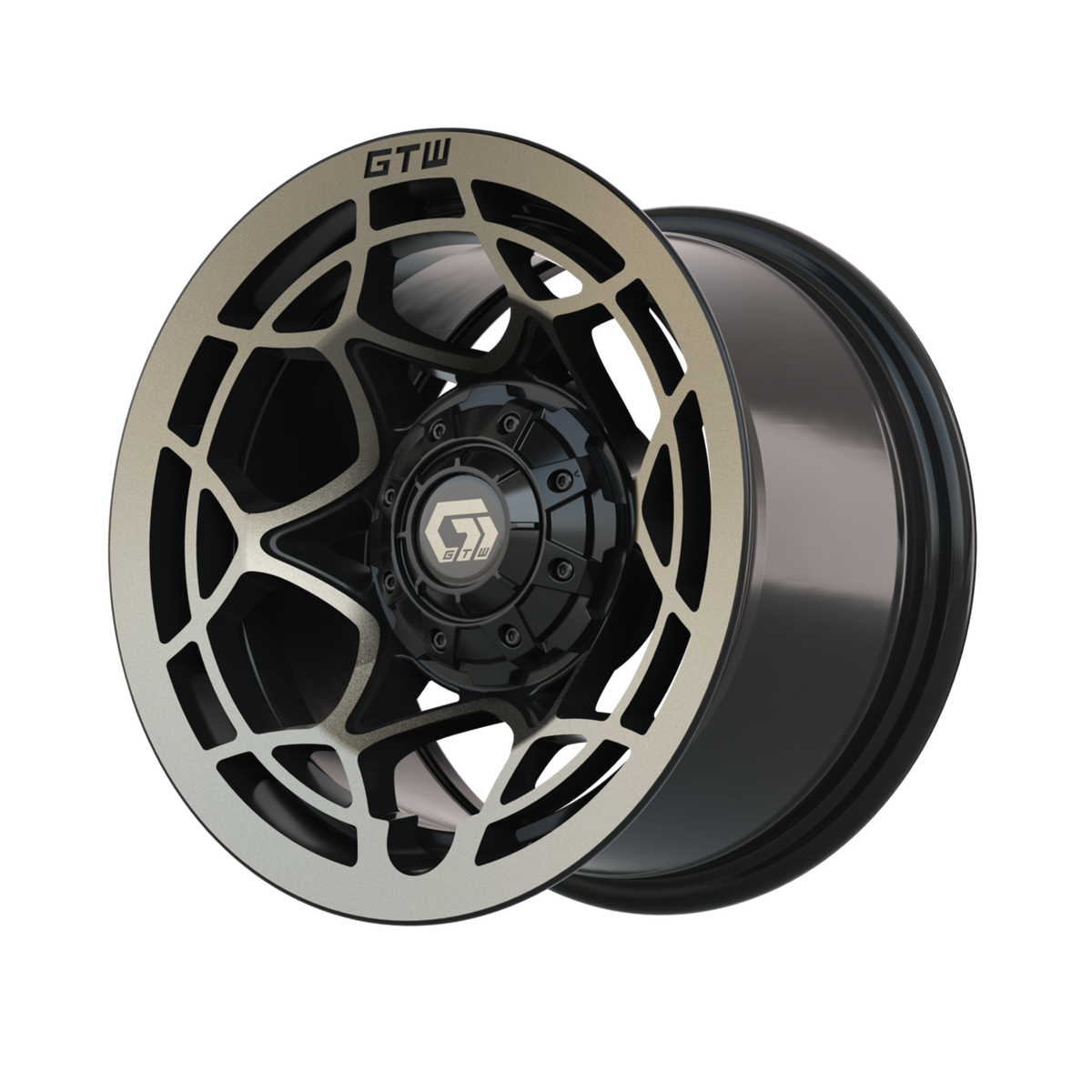 12" GTW Nexus Gloss Black with Satin Bronze Face Wheel