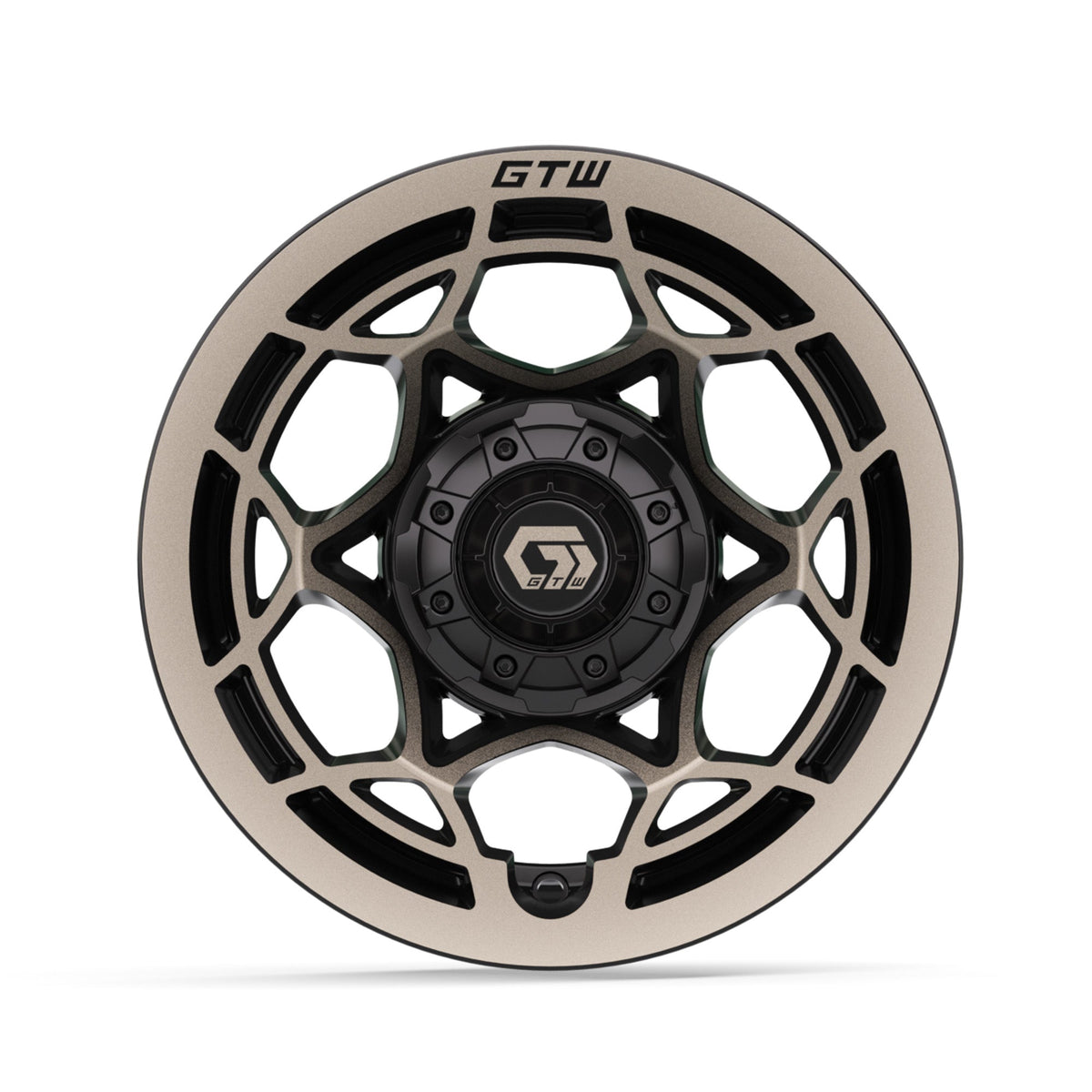 12" GTW Nexus Gloss Black with Satin Bronze Face Wheel