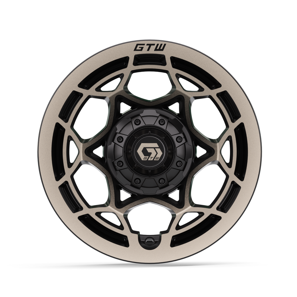 12" GTW Nexus Gloss Black with Satin Bronze Face Wheel