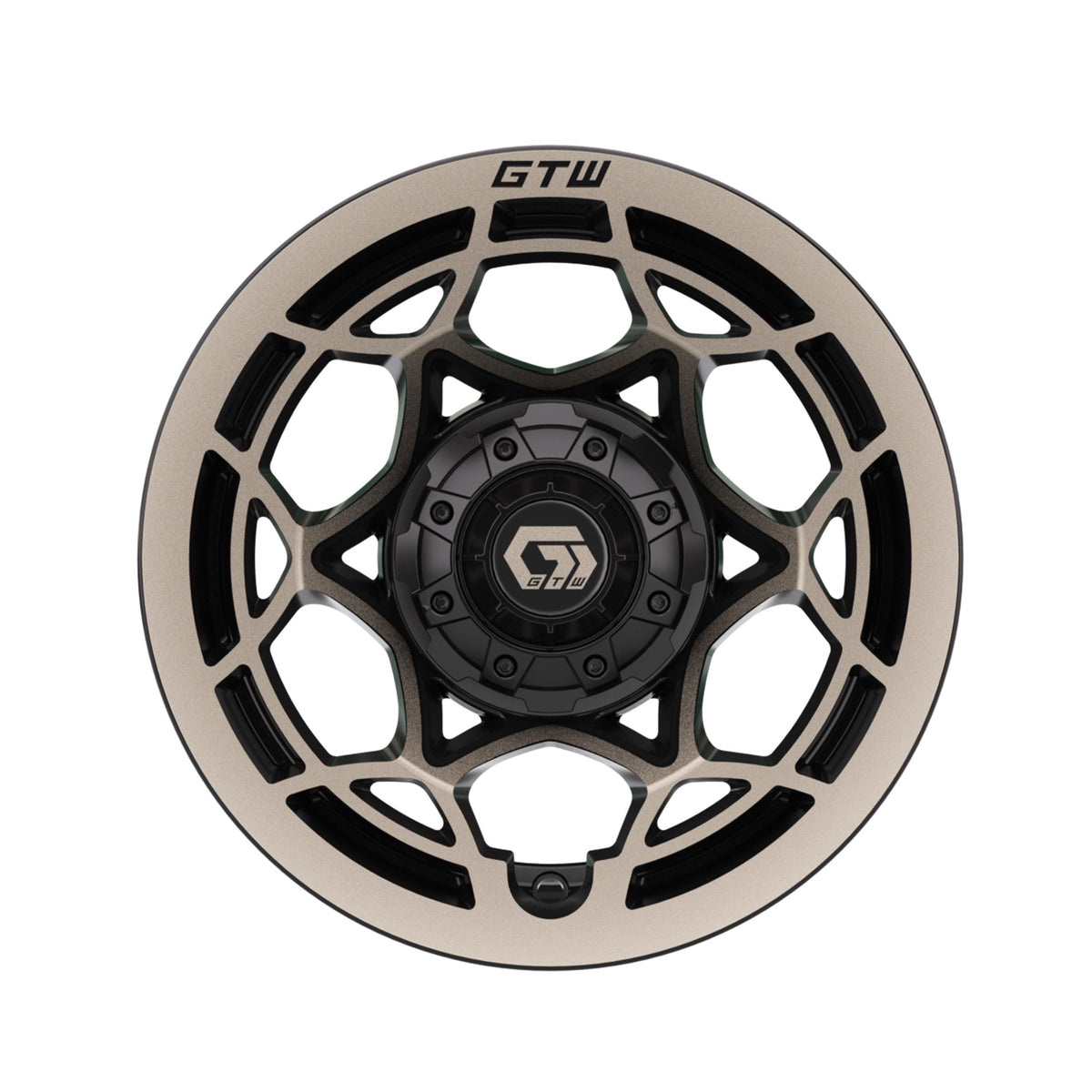 12" GTW Nexus Gloss Black with Satin Bronze Face Wheel