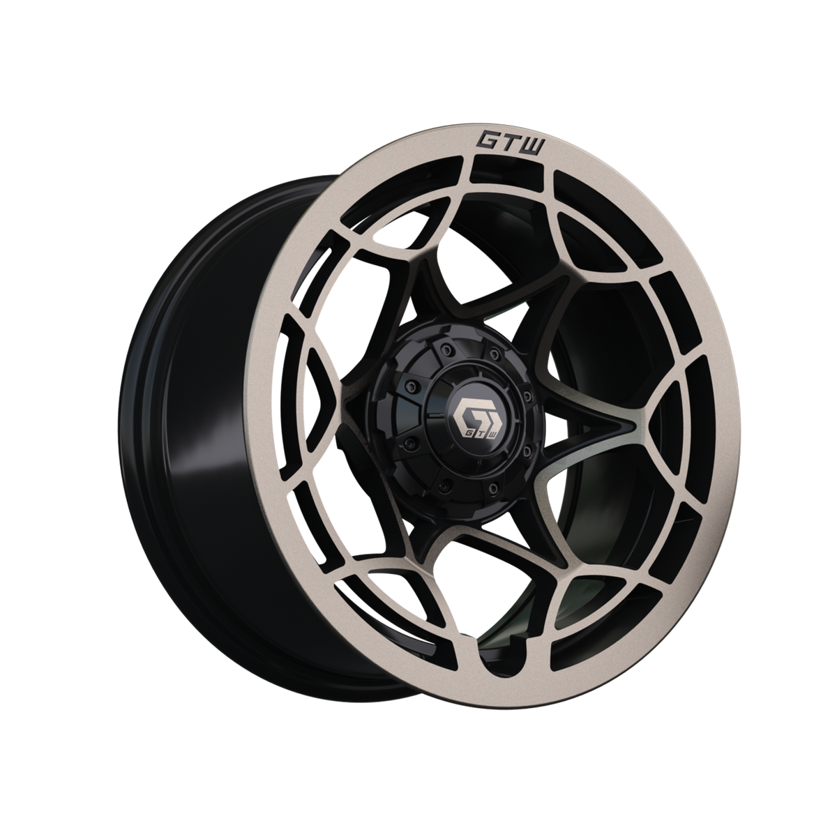 14" GTW Nexus Gloss Black with Satin Bronze Face Wheel