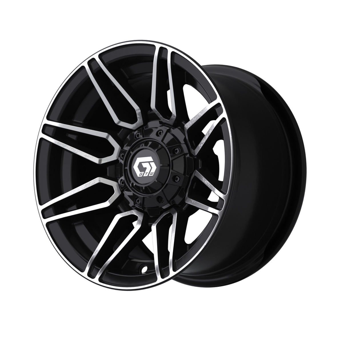 12" GTW Stealth Gloss Black with Machined Accents Wheel
