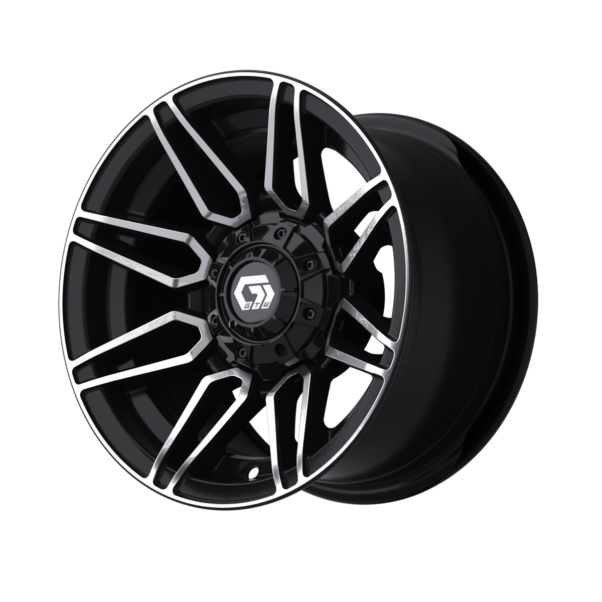 12" GTW Stealth Gloss Black with Machined Accents Wheel