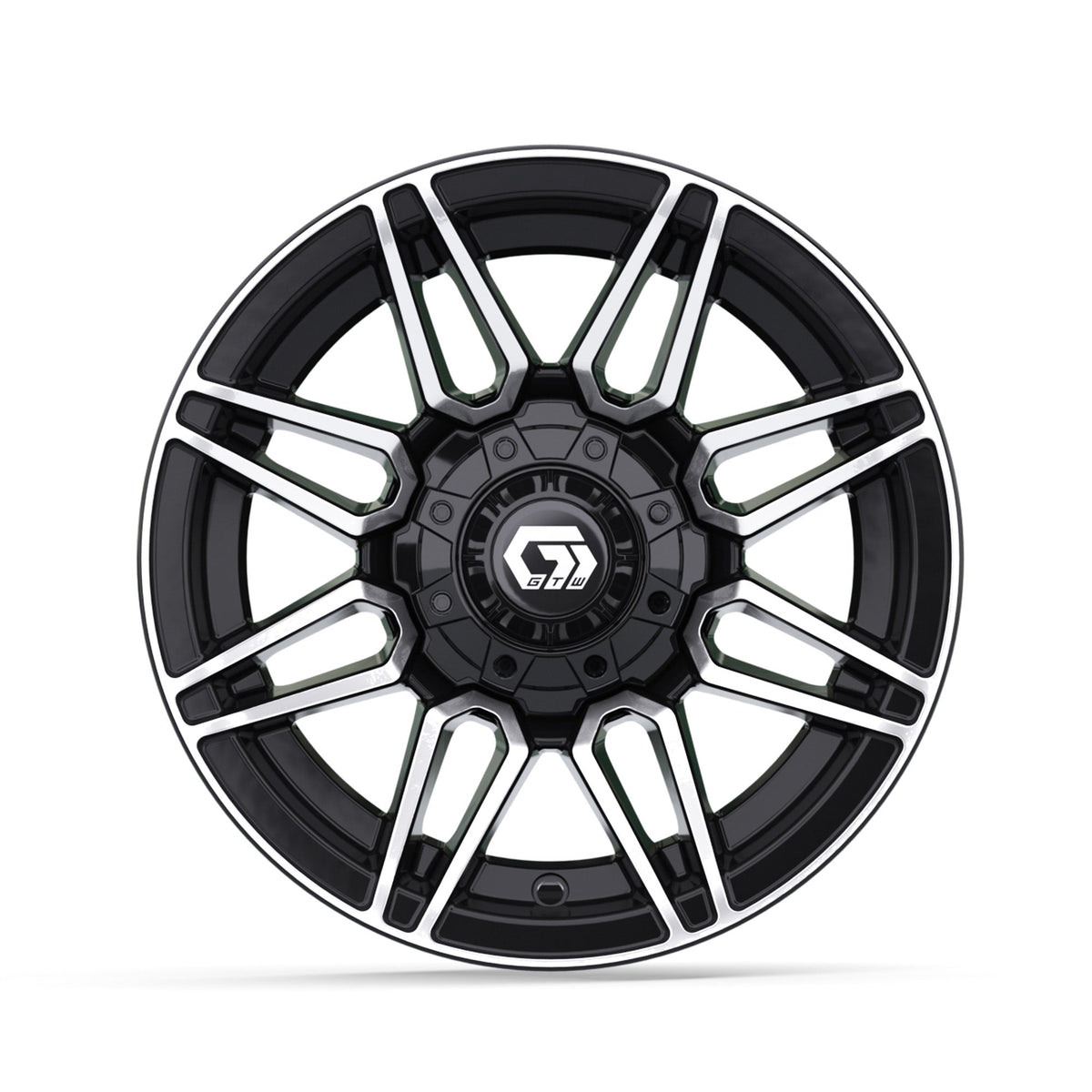 12" GTW Stealth Gloss Black with Machined Accents Wheel