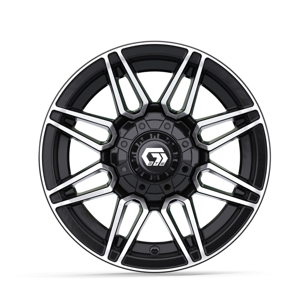 12" GTW Stealth Gloss Black with Machined Accents Wheel