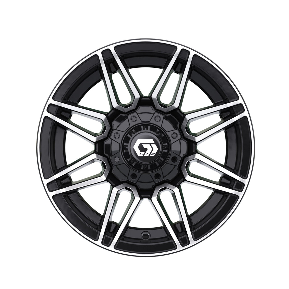 12" GTW Stealth Gloss Black with Machined Accents Wheel
