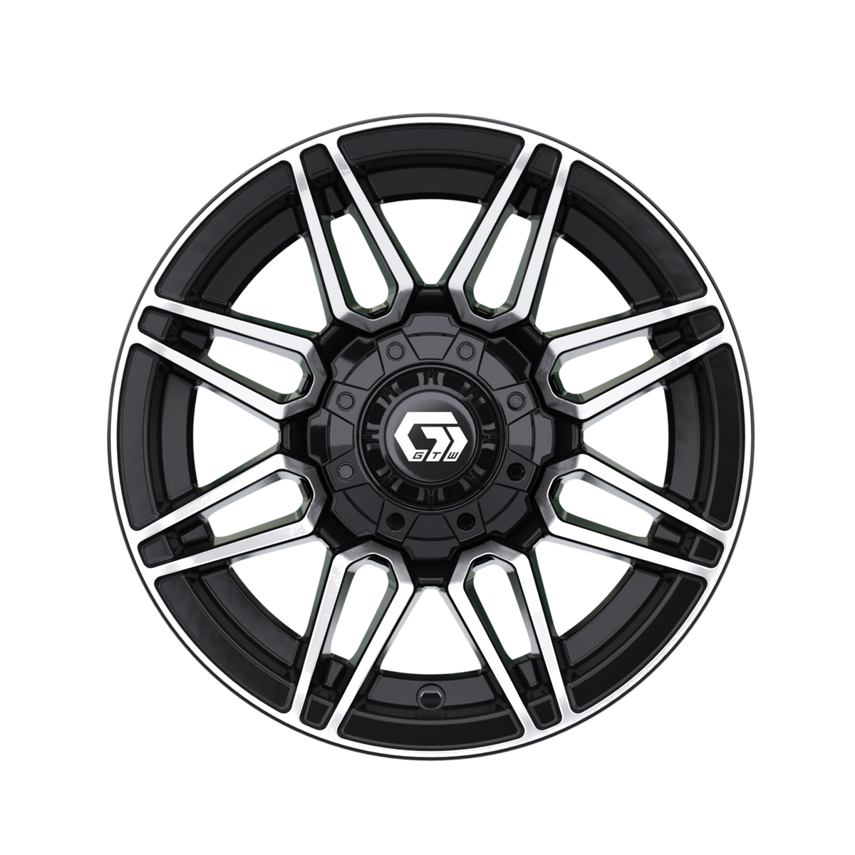 12" GTW Stealth Gloss Black with Machined Accents Wheel