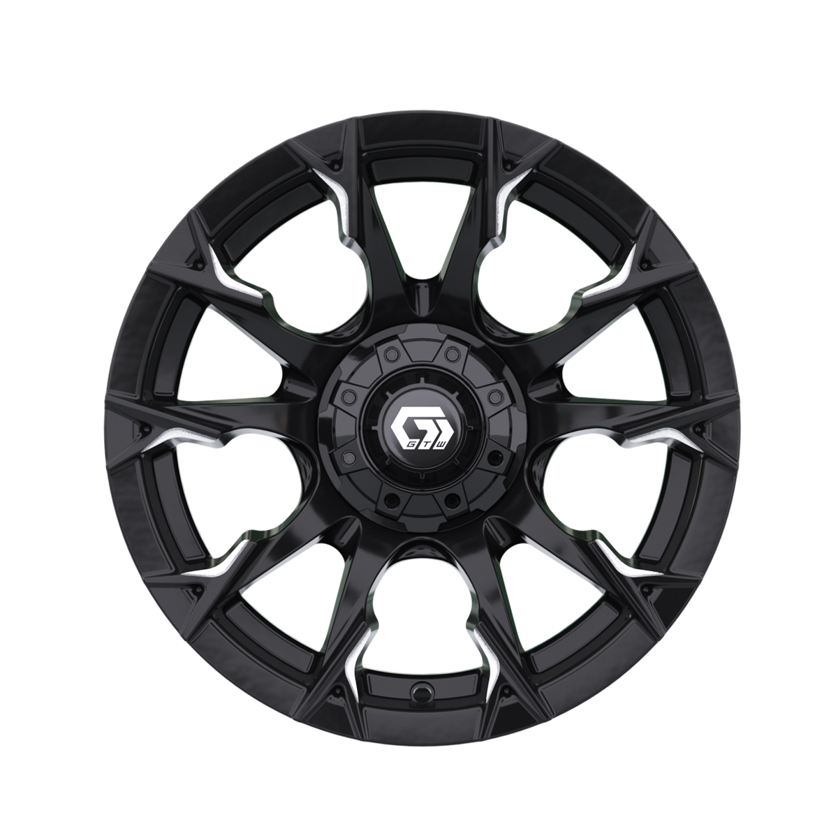 14" GTW Diablo Gloss Black with Machined Accents Wheel