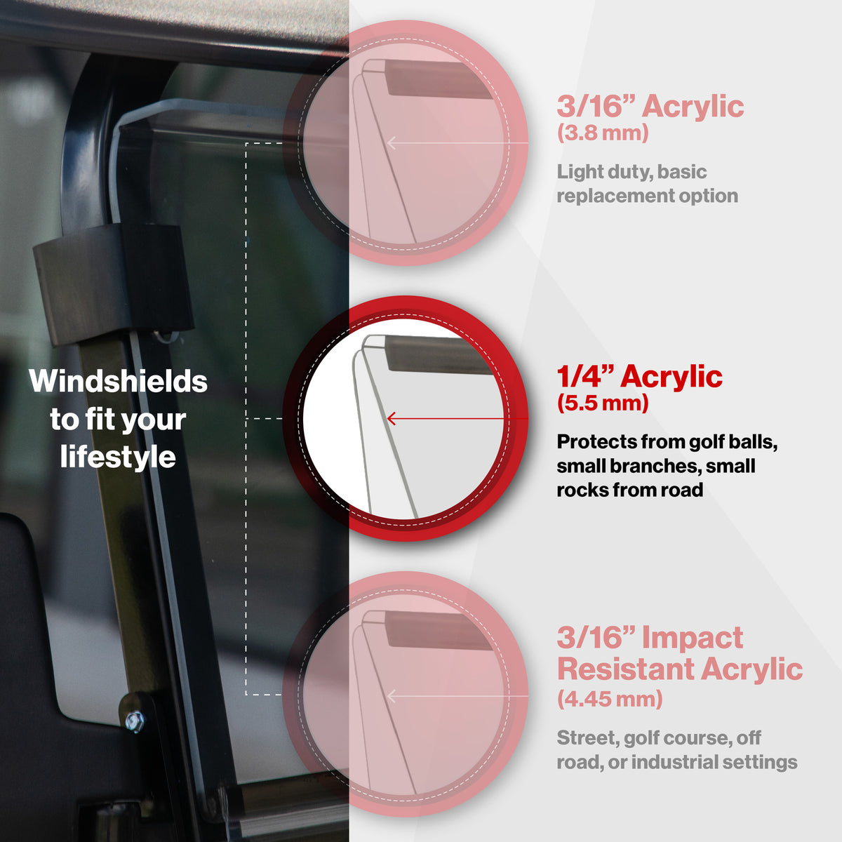 RedDot DACH Apollo Clear Vented Folding Windshield (2025+)