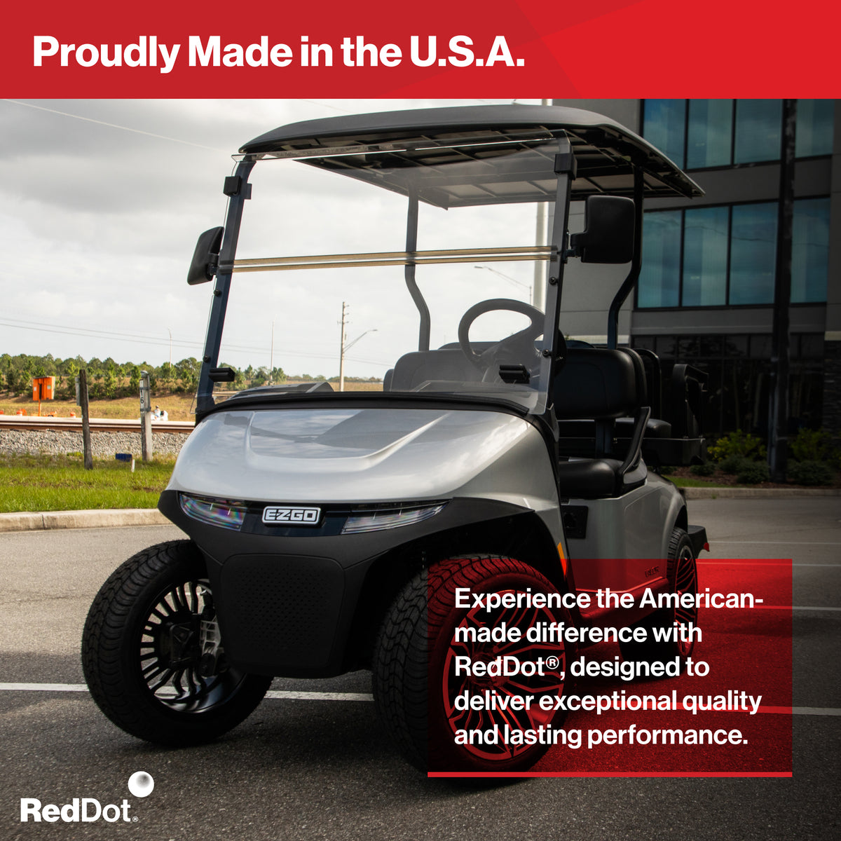 RedDot Yamaha Drive2 Clear 1/4" Folding Windshield with Rubber Trim | 2017–Up