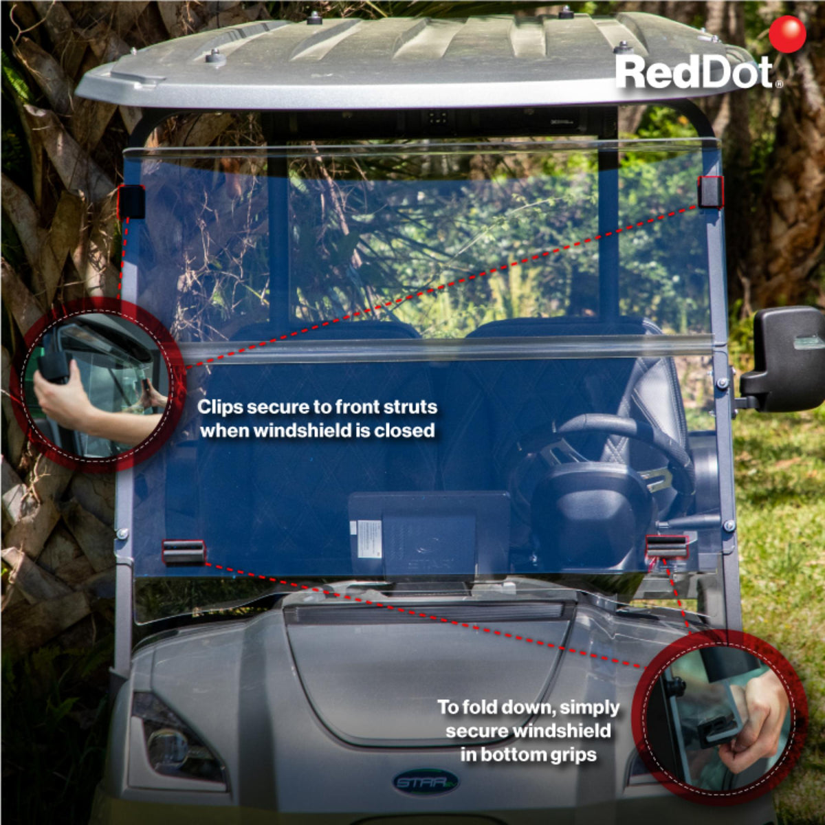 Star EV Sirius Clear Folding Windshield | 1/4" Acrylic | Made in USA