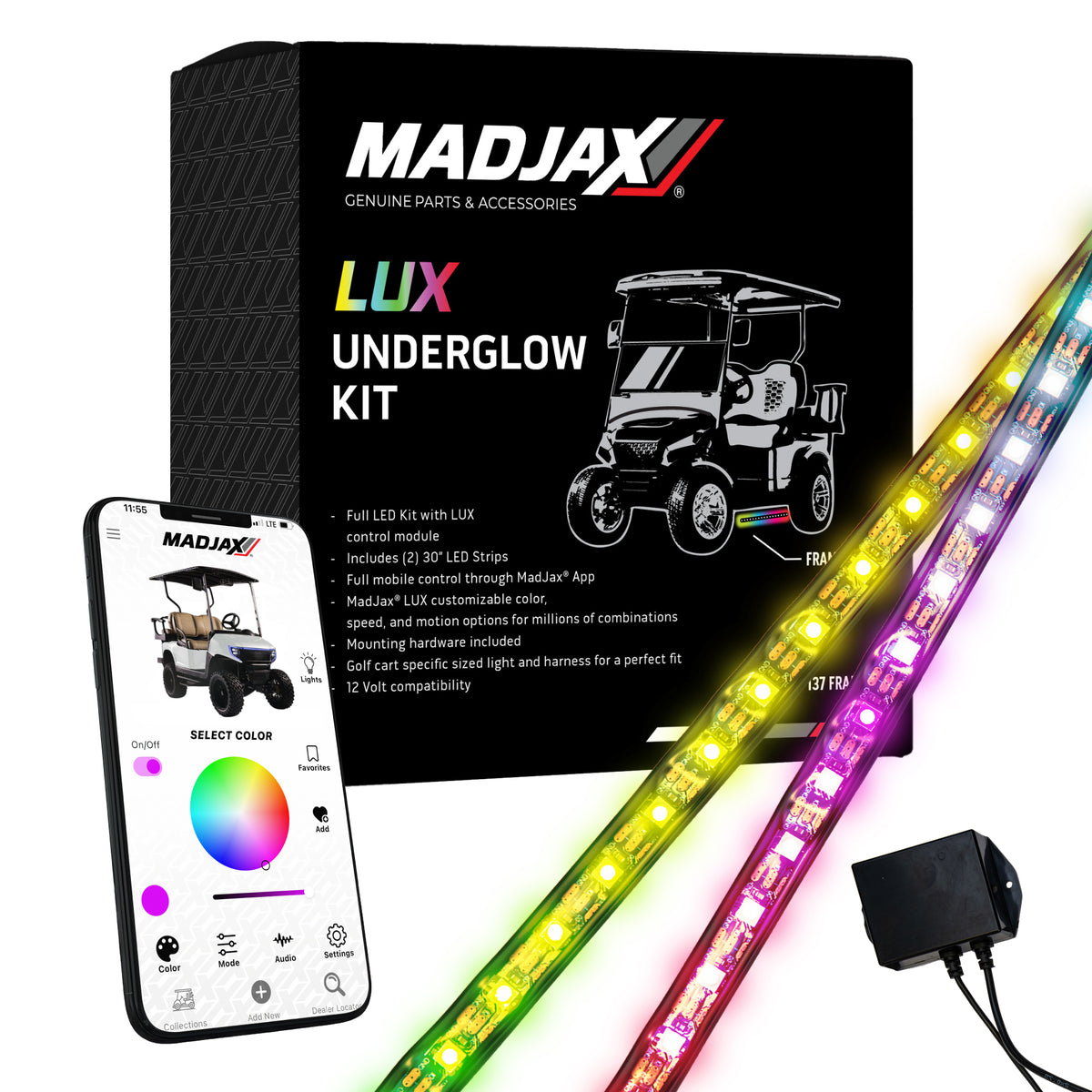 MadJax® Universal LUX Underglow Frame LED Light Kit for Golf Carts