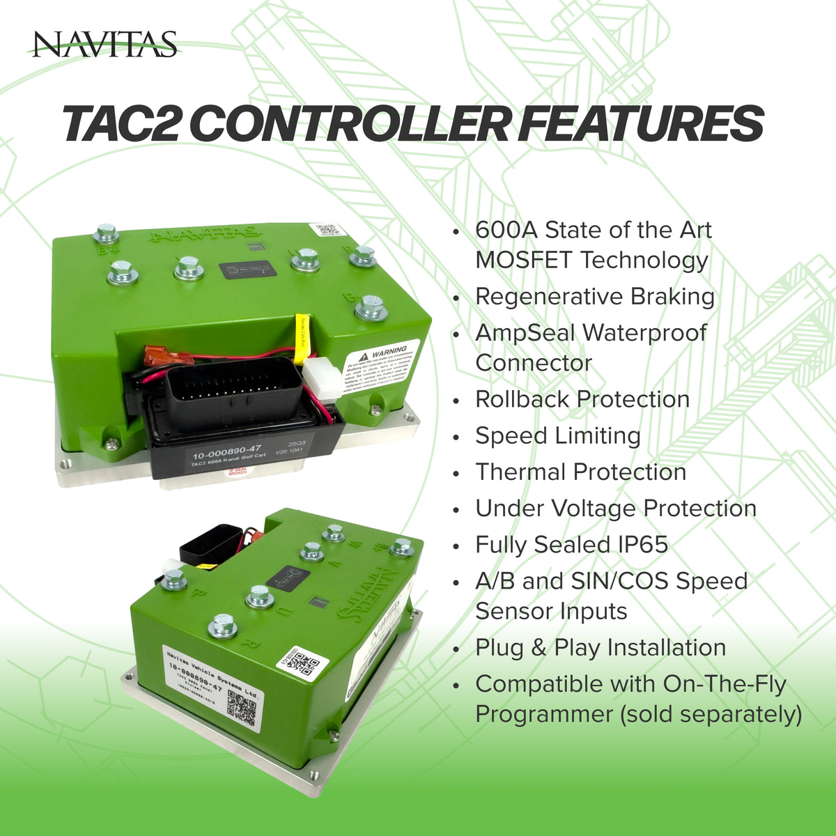Navitas 5kW DC to AC Conversion Kit with 600A Controller – Club Car Precedent & Tempo