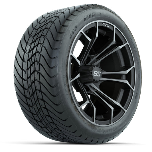 GTW Spyder Matte Grey 14" Wheels with 225/30-14 Mamba Street Tires Full Set