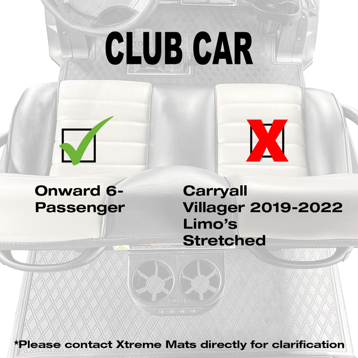 Xtreme Mats Club Car Onward Floor Mat | Full Coverage All Black | 2004-Up