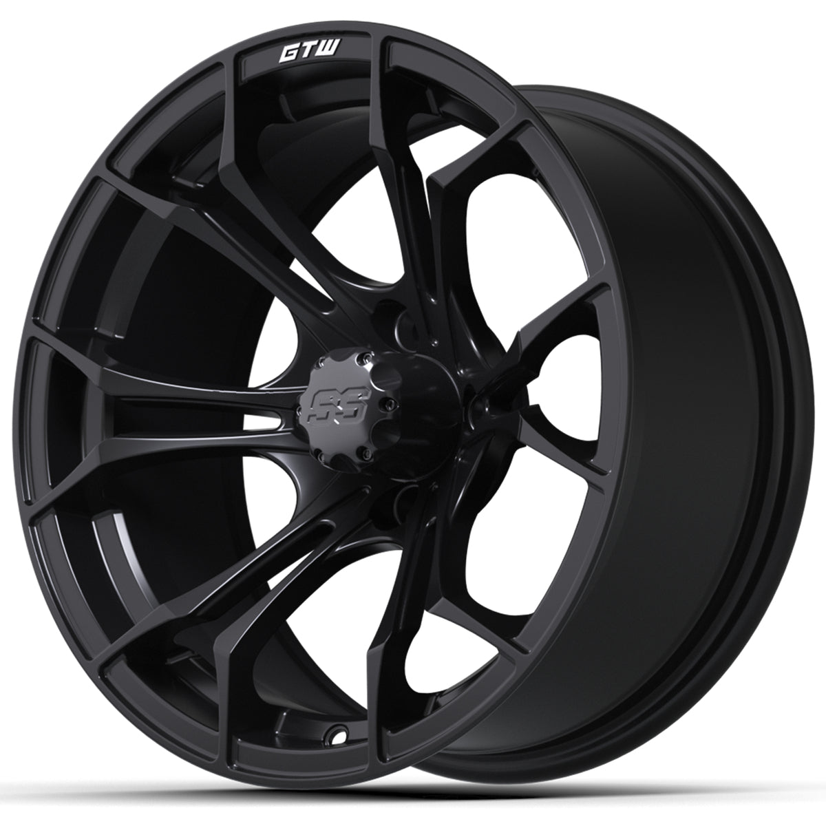 GTW Spyder 15x7 Matte Black Machined Golf Cart Wheel