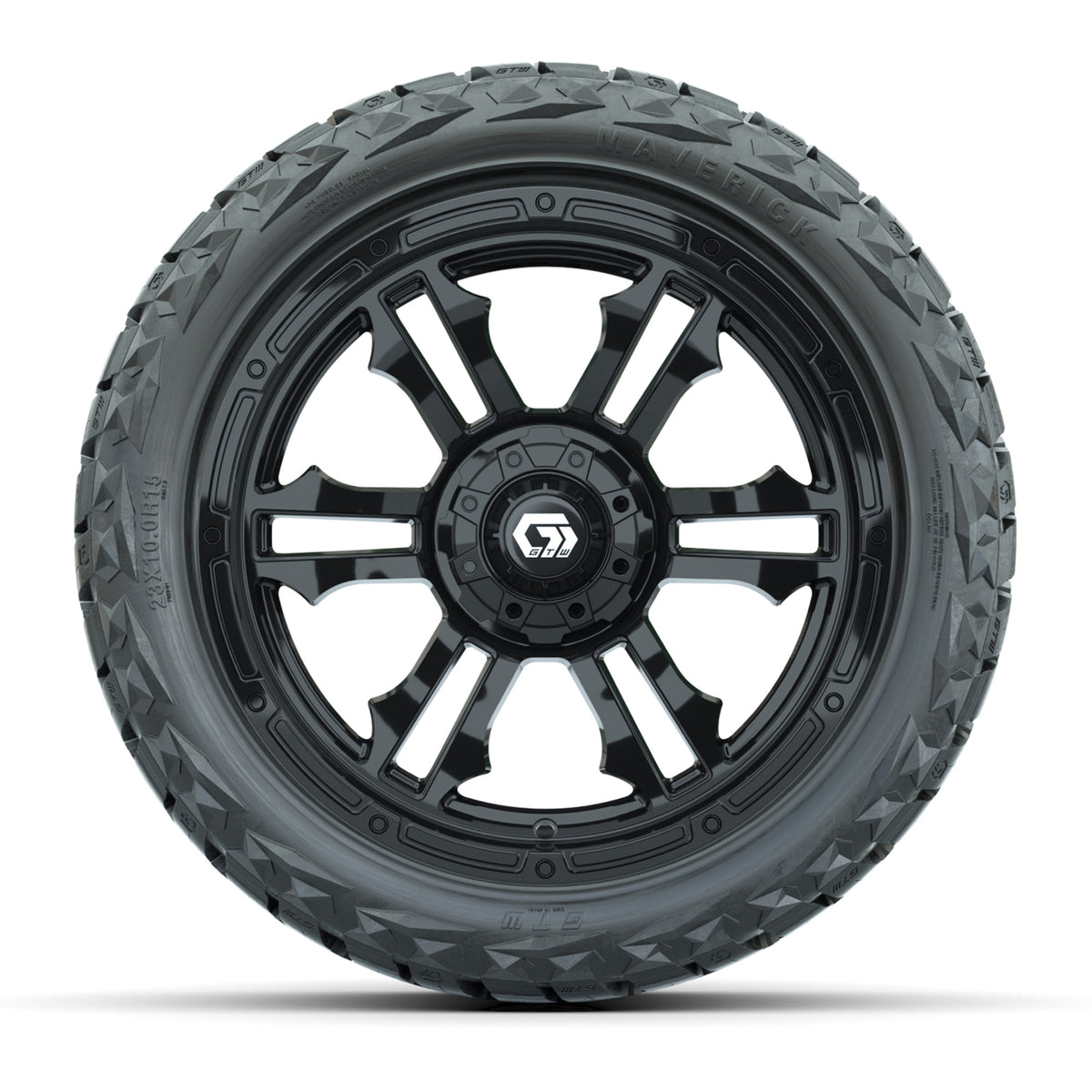 GTW Shogun Gloss Black 15" Wheels & 23x10.00-R15 Maverick All-Terrain Tires – Set of 4