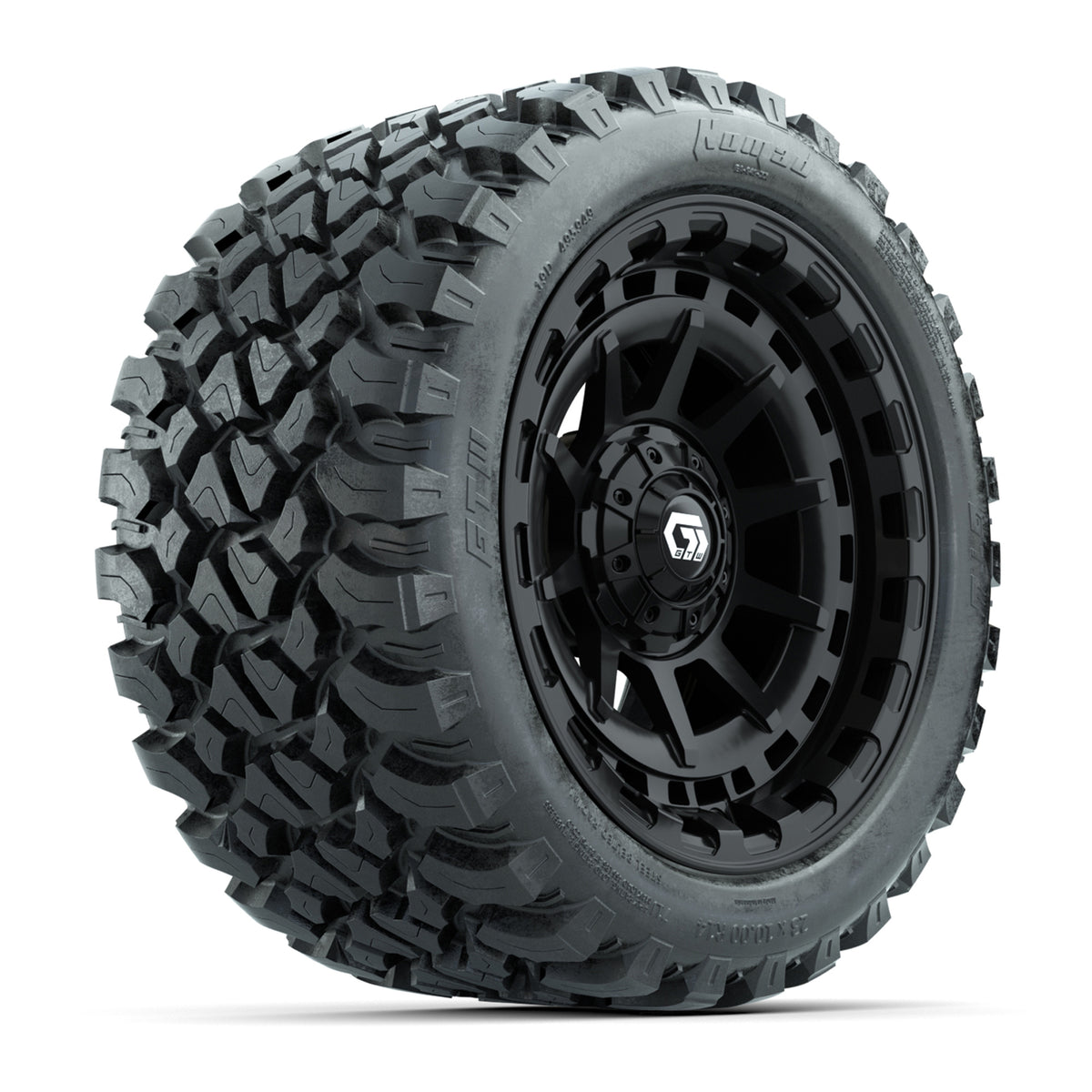 GTW® Barricade Black 14" Wheels with 23x10-R14 Nomad Steel Belt Radial All-Terrain Tires – Set of 4