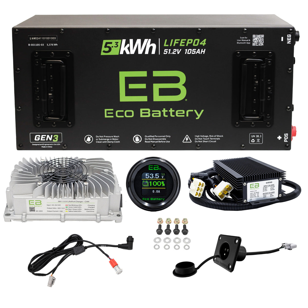 Navitas Chassis Lithium Battery – Eco Battery 51V 105Ah Skinny Gen3 | Lifetime Warranty