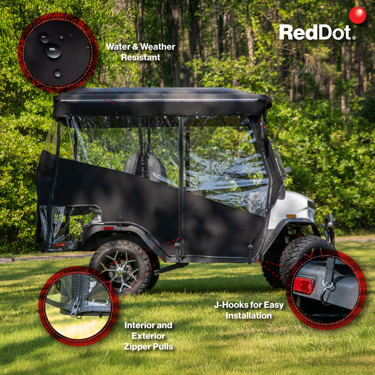 RedDot Denago Nomad XL 2+2 Black 3-Sided Track Style Enclosure & Valance