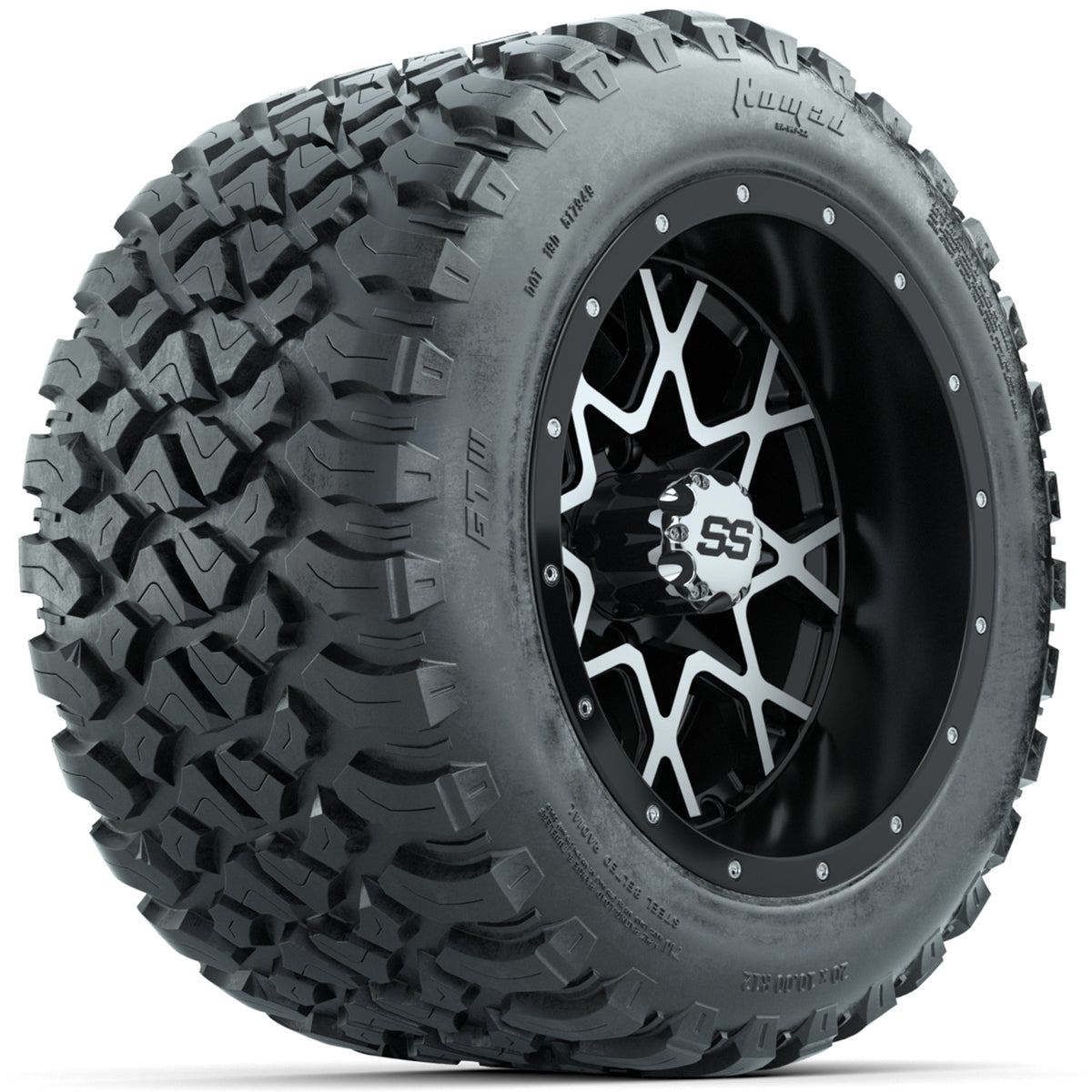 Set of (4) 12" GTW Vortex Wheels with 20x10-R12 GTW Nomad All-Terrain Tires