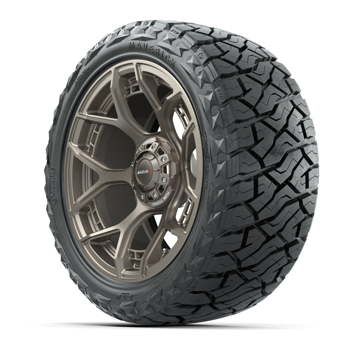 GTW MadJax® Flow Form Evolution Matte Bronze 15" Wheels with 23x10.00-R15 Maverick All-Terrain Tires – Full Set