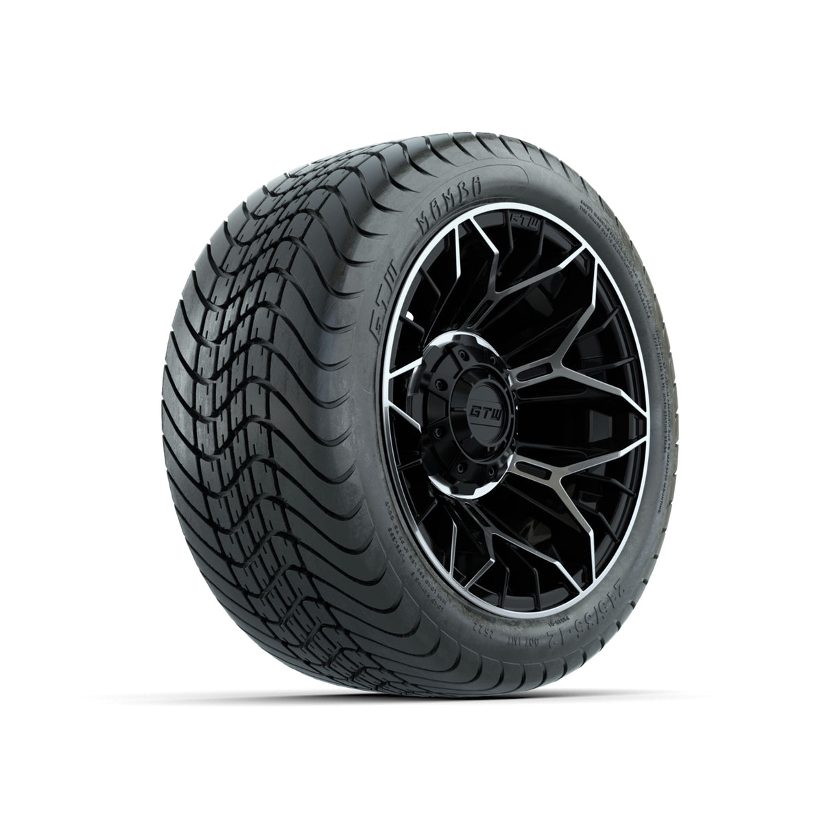 Set of (4) 12" GTW® Stellar Machined & Black Wheels with 215/35-12 Mamba Street Tires