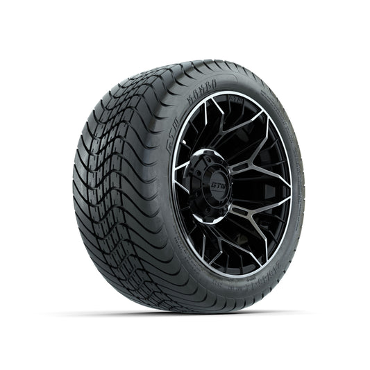 Set of (4) 12" GTW® Stellar Machined & Black Wheels with 215/35-12 Mamba Street Tires