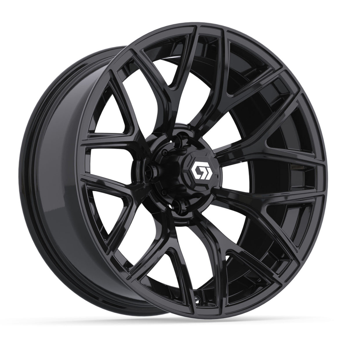 GTW Monaco Gloss Black 16" Golf Cart Wheel