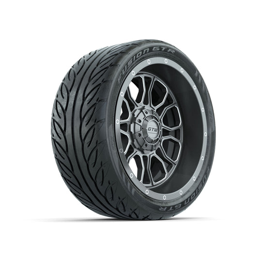 GTW Volt Gunmetal/Machined 14" Wheels with 205/40-R14 Fusion GTR Street Tires - Full Set