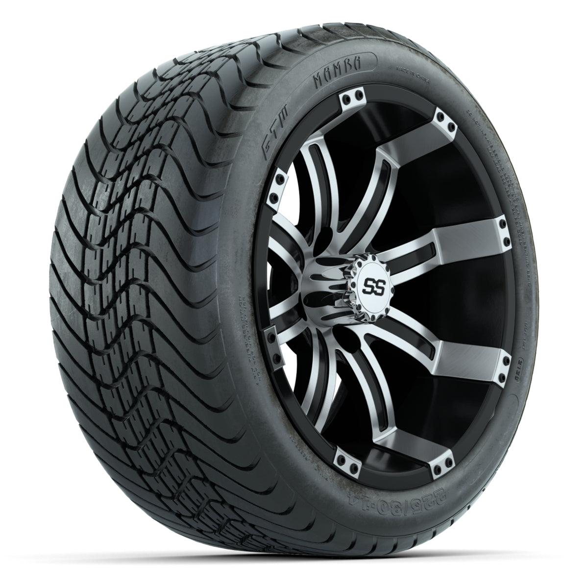 Set of (4) 14" GTW Tempest Wheels with 225/30-14 Mamba Street Tires