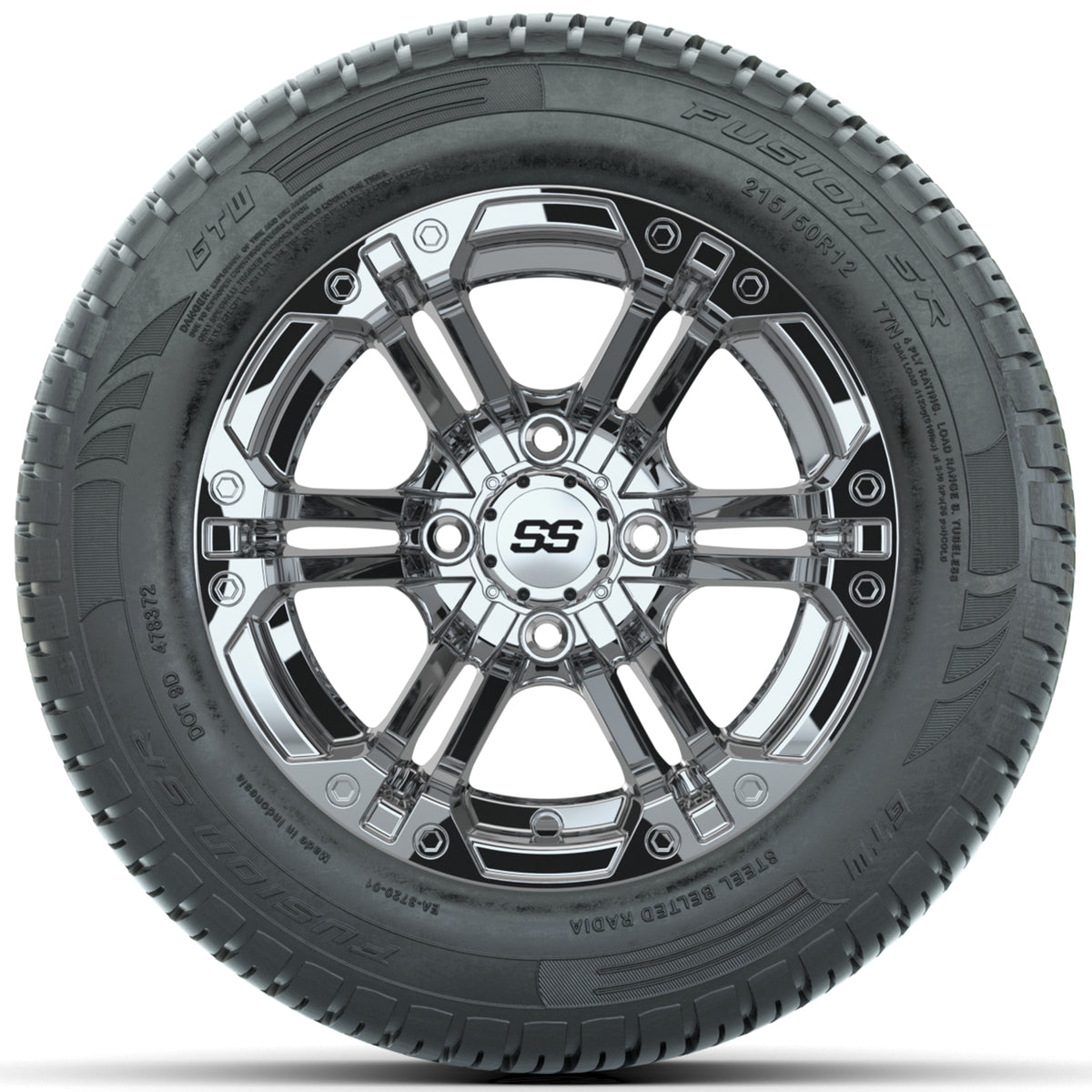 Set of (4) 12" GTW Specter Wheels with 215/50-R12 Fusion S/R Street Tires