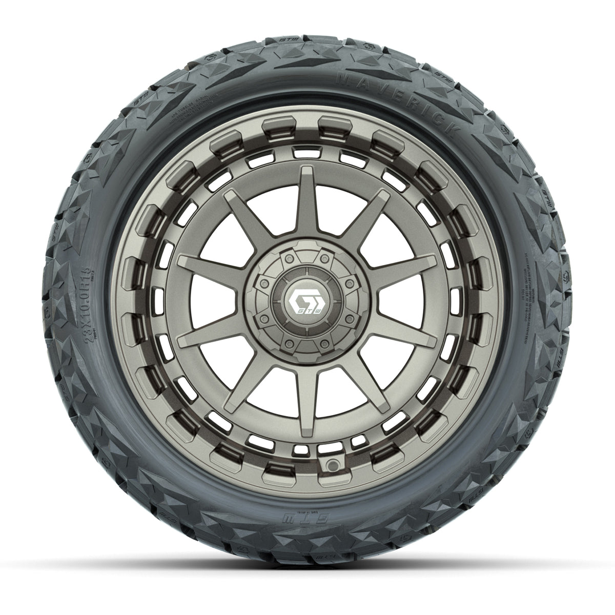GTW Barricade Satin Bronze 15" Wheels with 23x10.00-R15 Maverick All-Terrain Tires – Full Set
