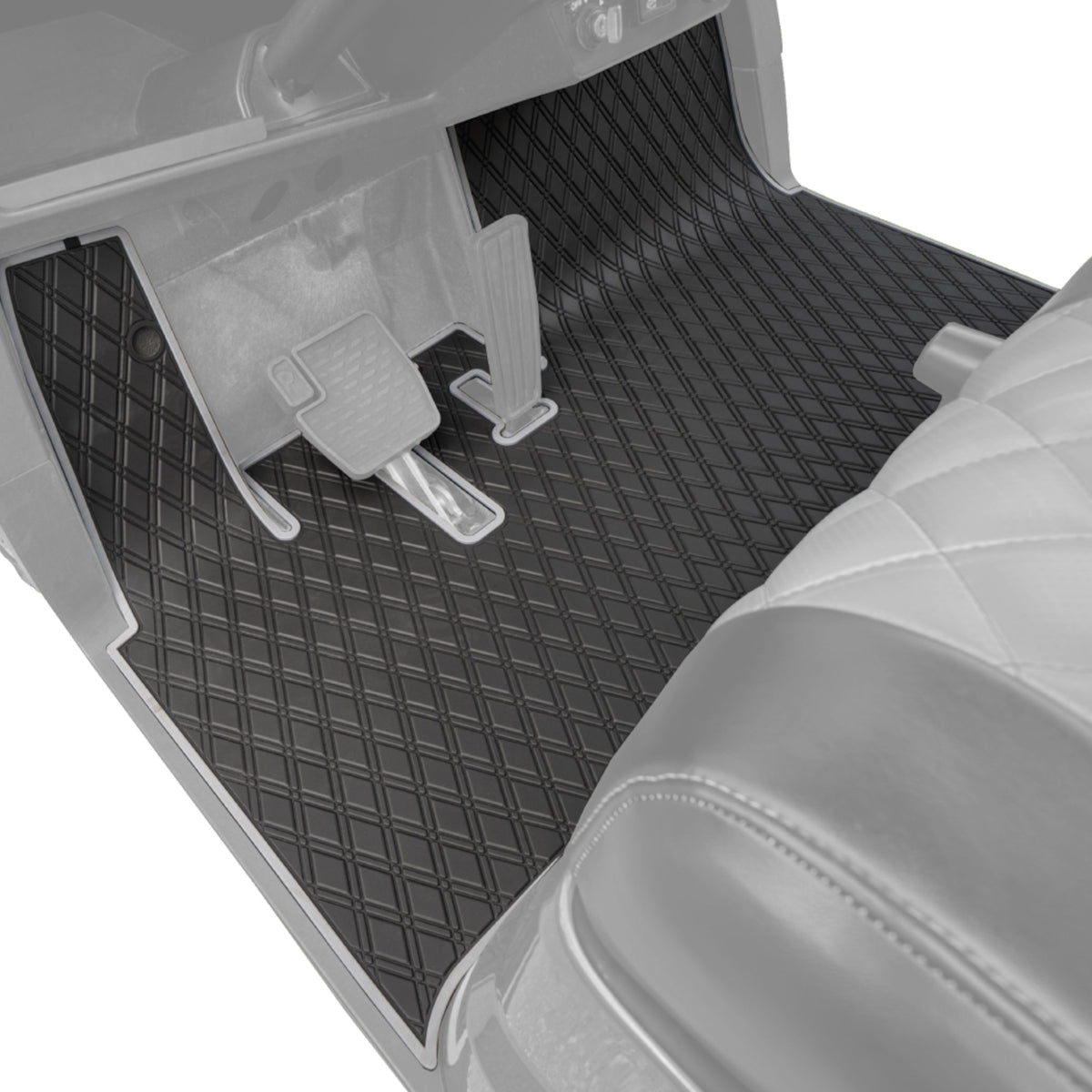 Xtreme Mats Full-Coverage Golf Cart Floor Mat | Yamaha Drive2 QuieTech EFI (2017+) / UMAX Rally – Black/Gray