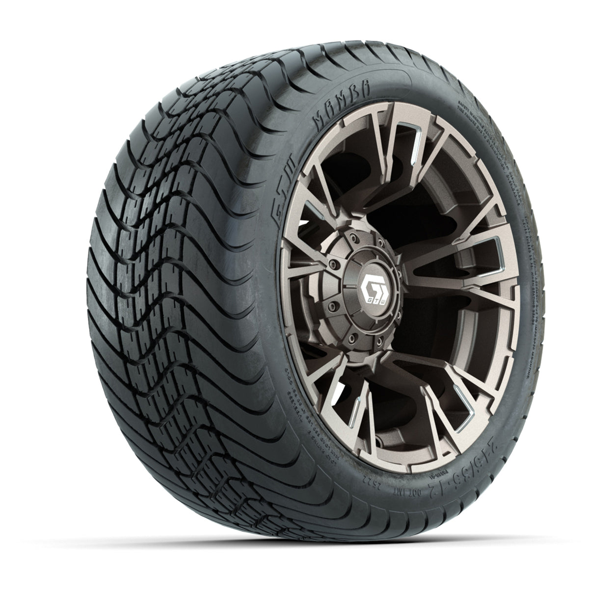 GTW® Vandal Satin Bronze/Machined 12 in Wheels with 215/35-12 Mamba Street Tires Full Set