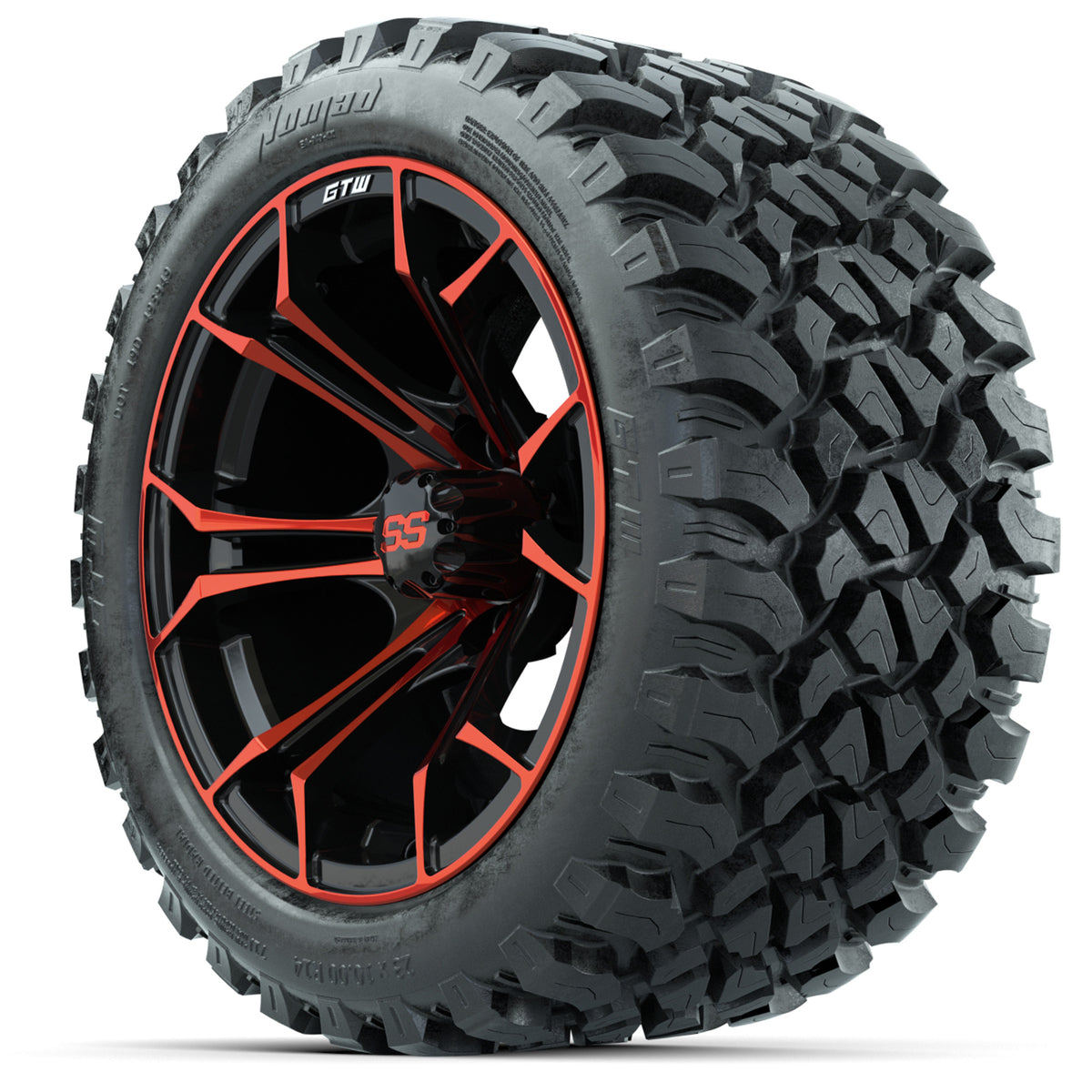 GTW Spyder Red/Black 14" Wheels with 23x10-14 GTW Nomad All-Terrain Tires – Full Set