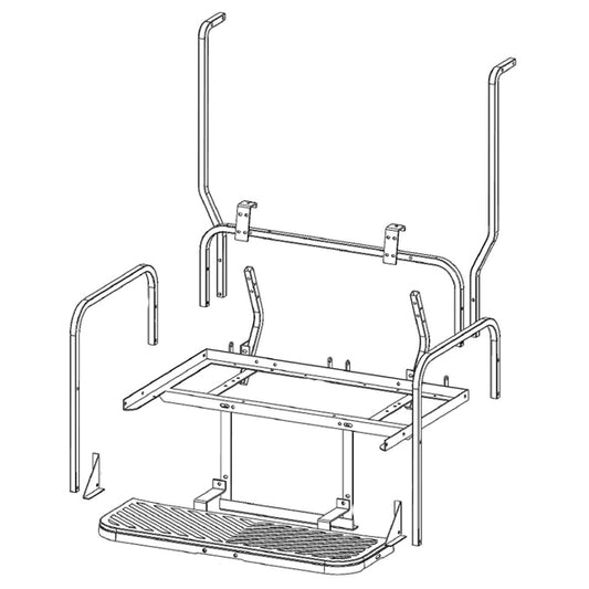 GTW MACH3 Steel Rear Flip Seat Frame Only for Yamaha G-Series (G19-22)