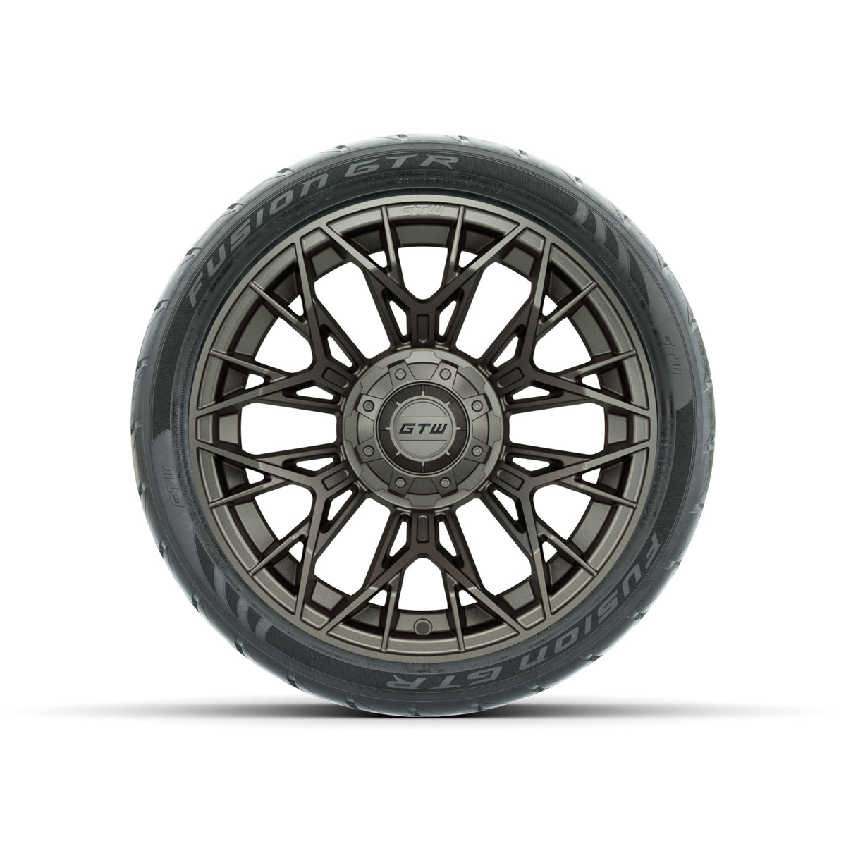 Set of (4) 14" GTW® Stellar Matte Bronze Wheels with 205/40-R14 Fusion GTR Street Tires
