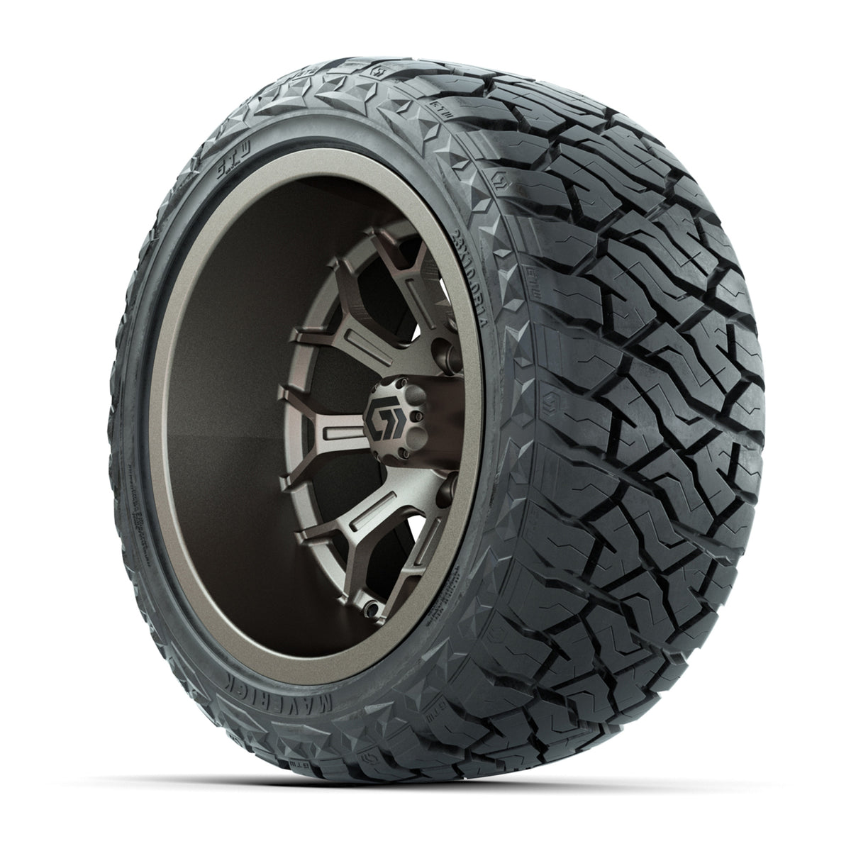 GTW® Assault Matte Bronze 14" Wheels with 23X10-R14 Maverick Steel Belted Radial All-Terrain Tires - Full Set