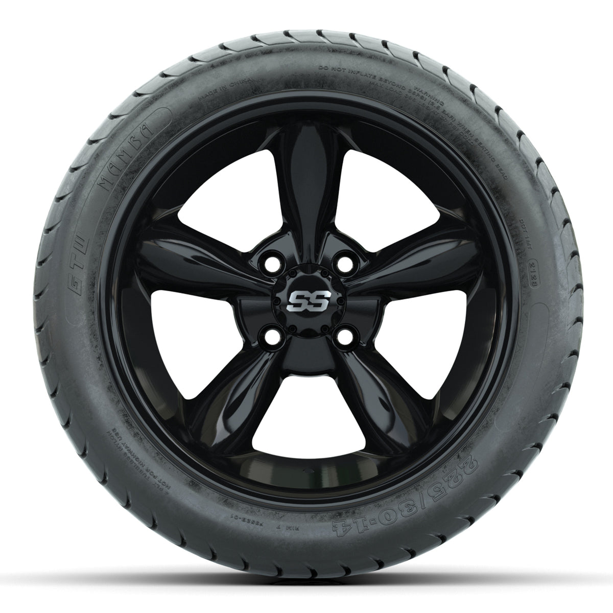 Set of (4) 14" GTW Godfather Wheels with 225/30-14 Mamba Street Tires