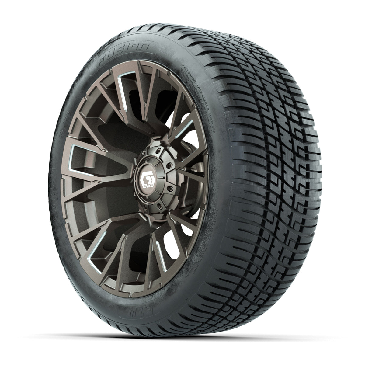 GTW® Vandal Satin Bronze/Machined 14 in Wheels with 205/30-14 Fusion Street Tires Full Set