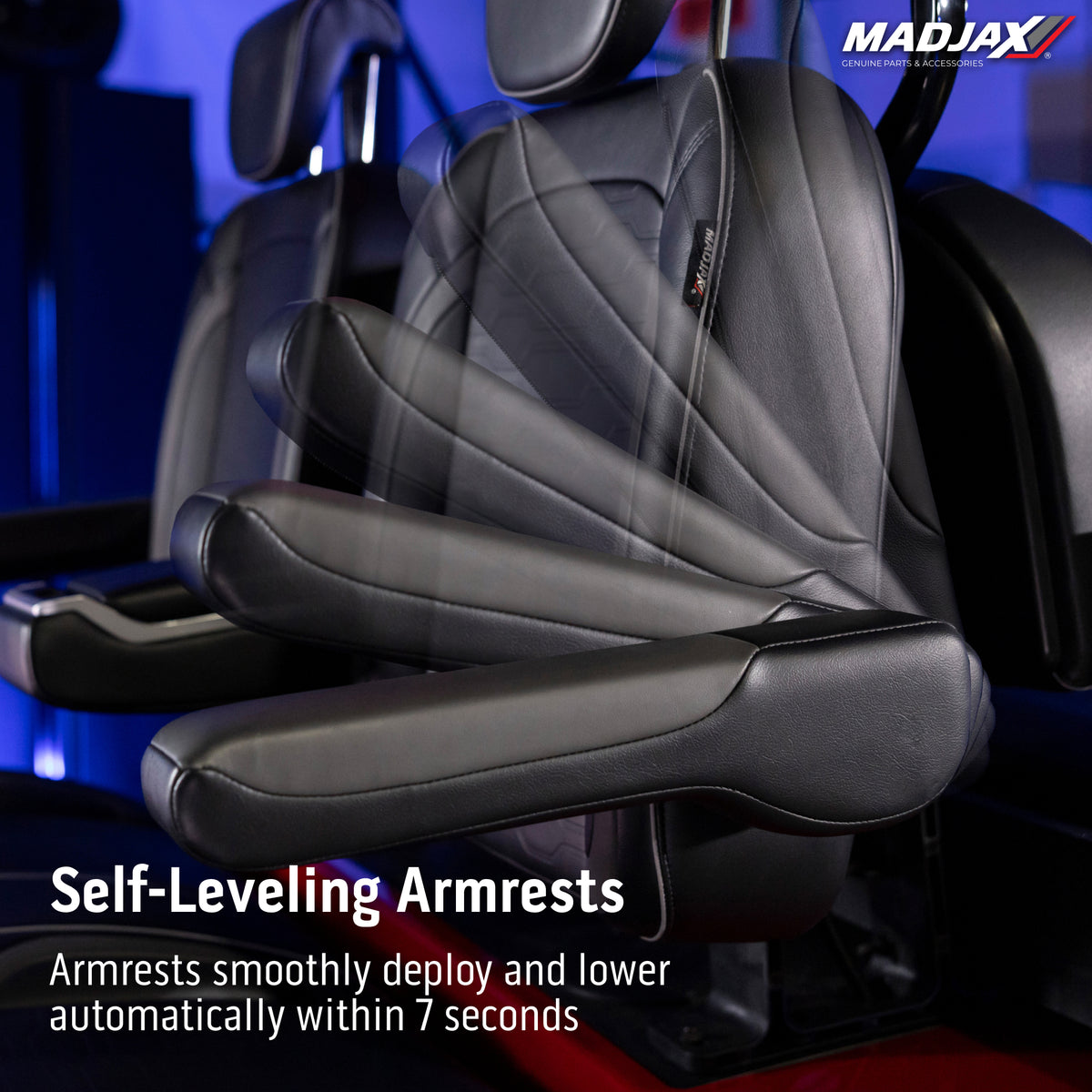 MadJax Black Commander Front Seat Cushions | EZGO TXT & MadJax XSeries Golf Carts