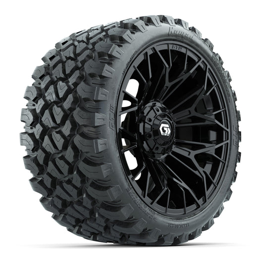 GTW Stellar Matte Black 15" Wheels with 23x10-R15 Nomad All-Terrain Tires - Set of 4