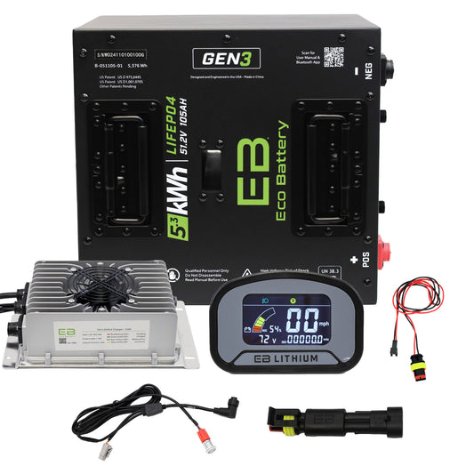 Eco Battery 51V 105Ah Lithium Golf Cart Battery Bundle - ICON EV Thru Hole Gen3