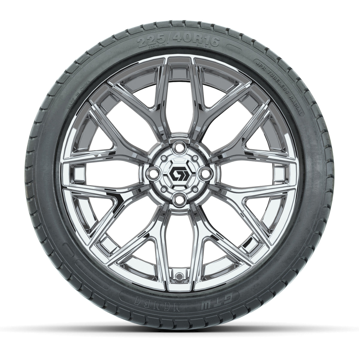 GTW® Monaco Chrome 16" Wheels with 225/40-R16 Mamba Street Tires - Full Set